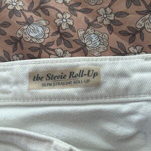 AG the Stevie Roll-Up, white slim straight roll up in White
